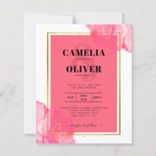 LeahG Salmon PINK GOLD WEDDING Alcohol Ink