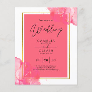 LeahG Salmon PINK GOLD WEDDING Alcohol Ink Flyer