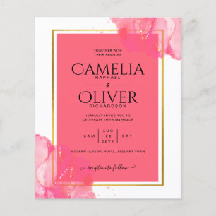 LeahG Salmon PINK GOLD WEDDING Alcohol Ink Flyer
