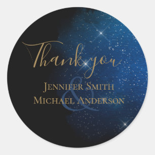 LeahG Starry Night Galaxy Thank You Stickers