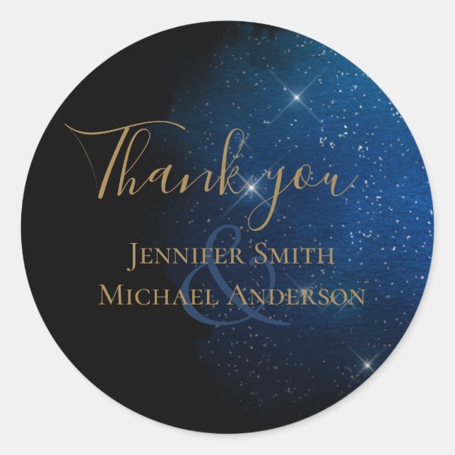 LeahG Starry Night Galaxy Thank You Stickers (Front)