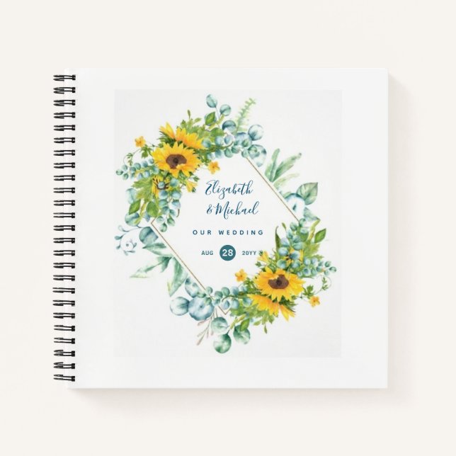 LeahG Sunflowers Eucalyptus Mariage Livre d'or (Devant)