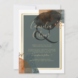 Leahg TEAL EARTH TONES WEDDING INVITE QR Code