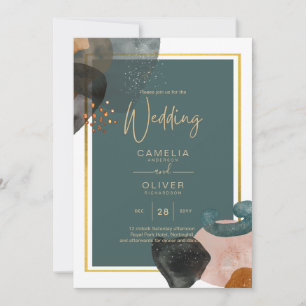 Leahg TEAL TONS TERRE INVITATION DE MARIAGE Code Q