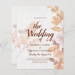 LeahG Terracotta Fall Leaves Wedding Invite