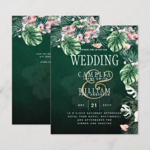 LeahG Tropical Green Pink Botanical Wedding