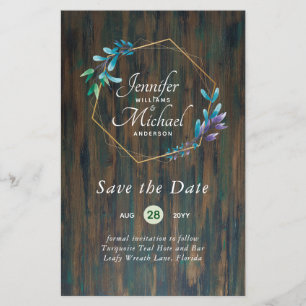 LeahG Watercolor Feuilles Moderne Date de sauvegar