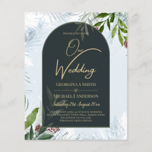 LeahG Winter Wedding Aqua Blue Green INVITE