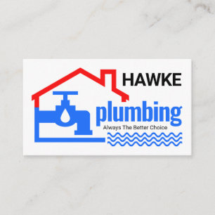 Leaking Blue Faucet Under Home Business Card