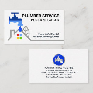 Leaking Faucet On Home Plumbing Business Card