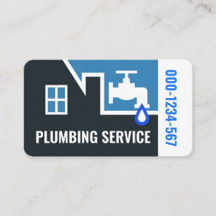 Leaking Faucet On White Building Frame Business Card