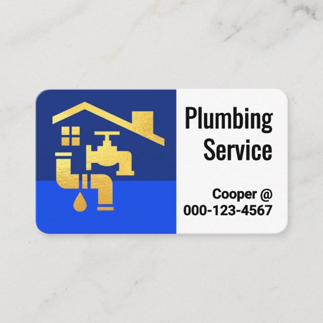 Leaking Faucet Pipe Under Rooftop Business Card (Front)