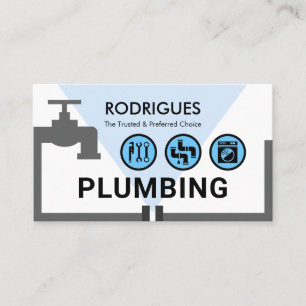 Leaking Faucet Pipeline Plumbing Works Business Card