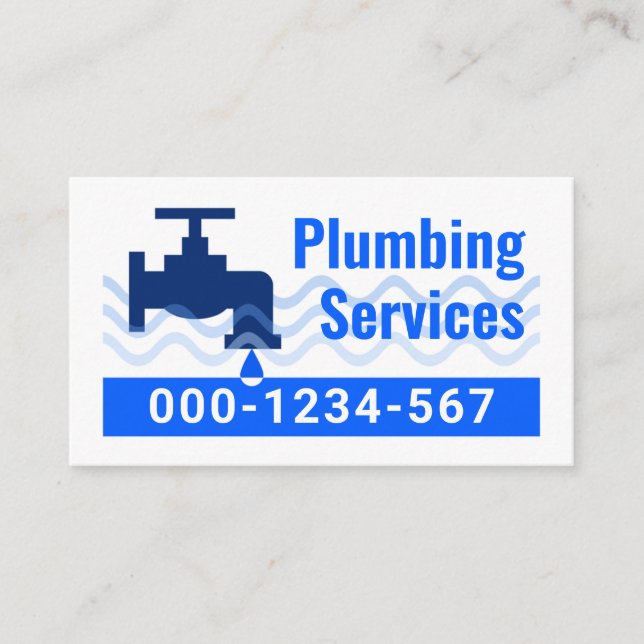Leaking Faucet Water Waves Business Card (Front)