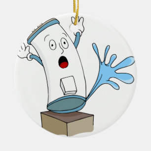 Leaking Water Heater Cartoon Ceramic Ornament