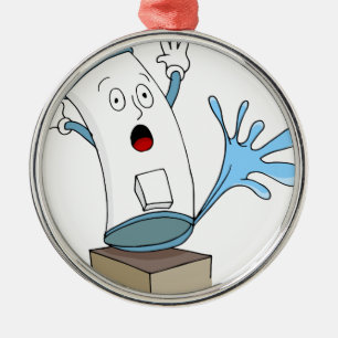 Leaking Water Heater Cartoon Metal Ornament