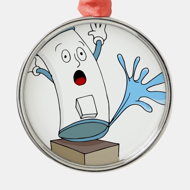 Leaking Water Heater Cartoon Metal Ornament (Front)