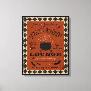 Leaky Cauldron Lounge Mason Halloween Art Canvas Print