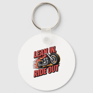 Lean in Ride out, Vintage Biker Keychain