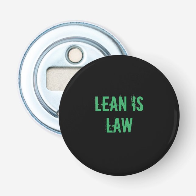 Lean is Law Fitness Personal Trainer Bodybuilding Bottle Opener (Front)