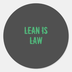 Lean is Law Fitness Personal Trainer Bodybuilding Classic Round Sticker