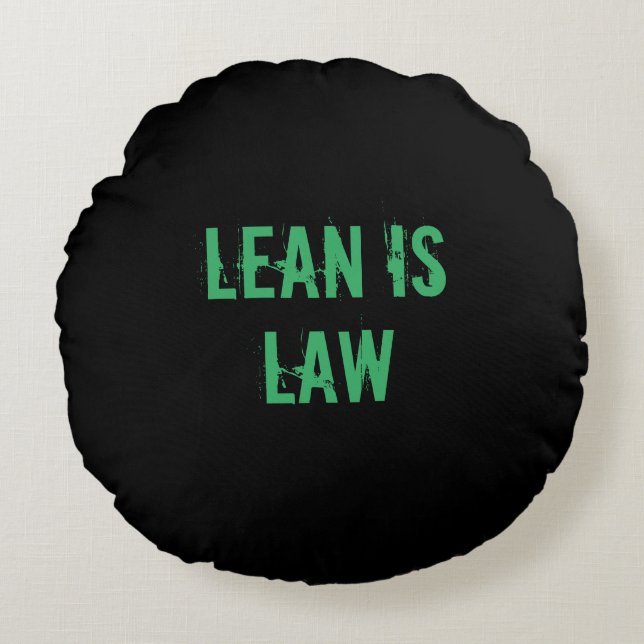 Lean is Law Fitness Personal Trainer Bodybuilding Round Pillow (Front)