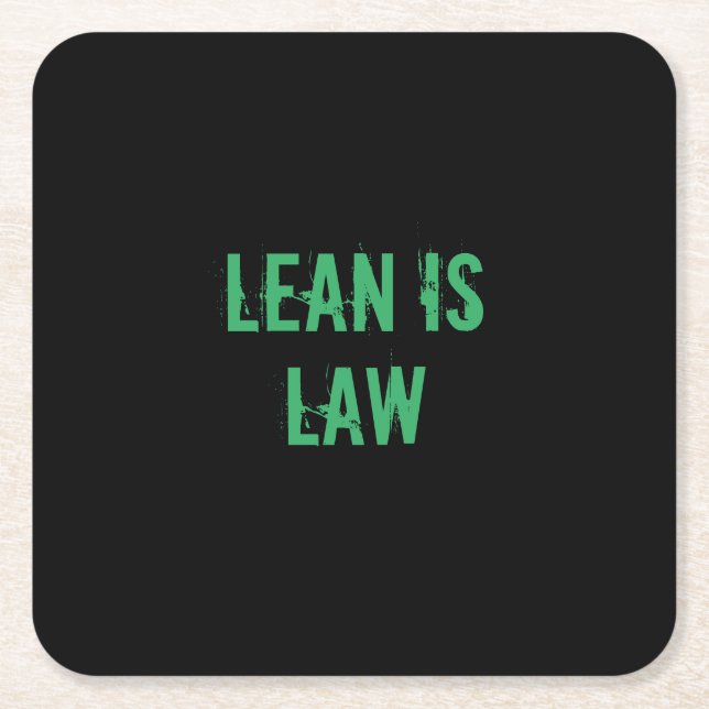 Lean is Law Fitness Personal Trainer Bodybuilding Square Paper Coaster (Front)