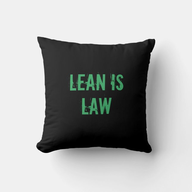 Lean is Law Fitness Personal Trainer Bodybuilding Throw Pillow (Front)