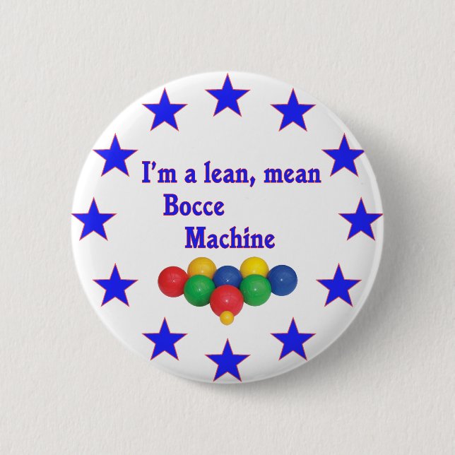 Lean Mean Bocce Machine 2 Inch Round Button (Front)