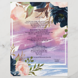 Lean On Me Watercolor Floral Paper