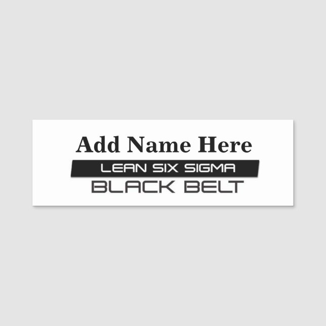 Lean Six Sigma Black Belt Customization Name Tag (Front)