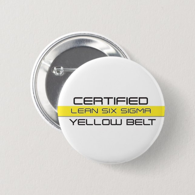 Lean Six Sigma Yellow Belt 2 Inch Round Button (Front & Back)