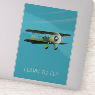 Lean To Fly vintage plane poster