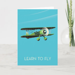 Lean To Fly vintage plane poster Holiday Card