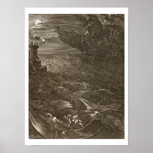 Leander Swims Over the Hellespont to Meet his Mist Poster (Front)