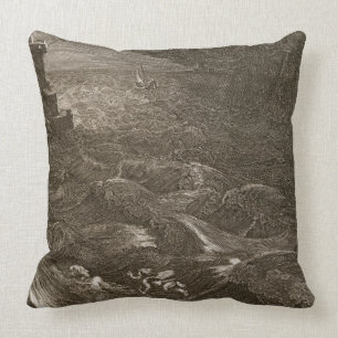 Leander Swims Over the Hellespont to Meet his Mist Throw Pillow