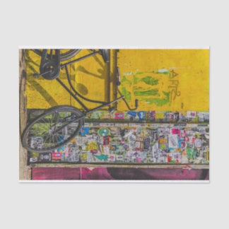 leaning bicycle pop art tissue paper