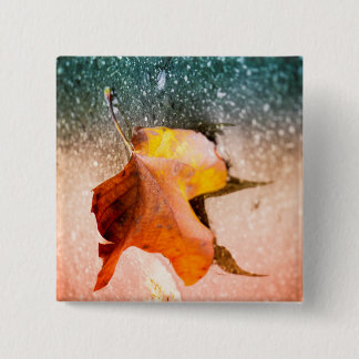 Leaning leaf 2 inch square button