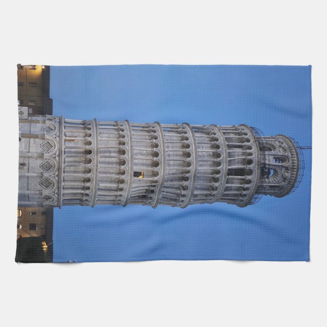 Leaning Tower at Dusk Kitchen Towel (Horizontal)