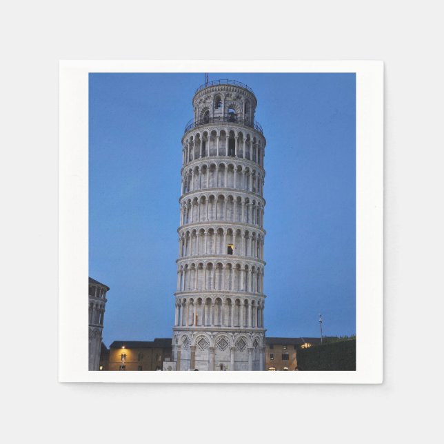 Leaning Tower at Dusk Napkin (Front)