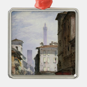 Leaning Tower, Bologna Metal Ornament