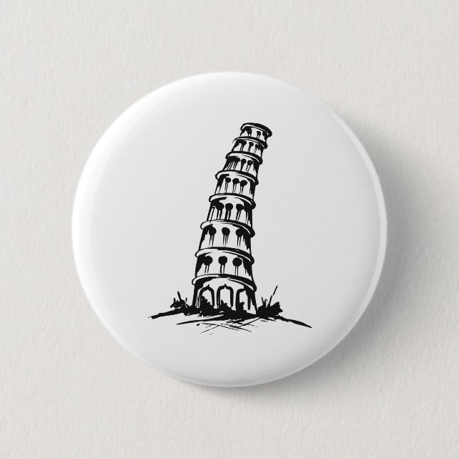 Leaning Tower Of Pisa 2 Inch Round Button (Front)