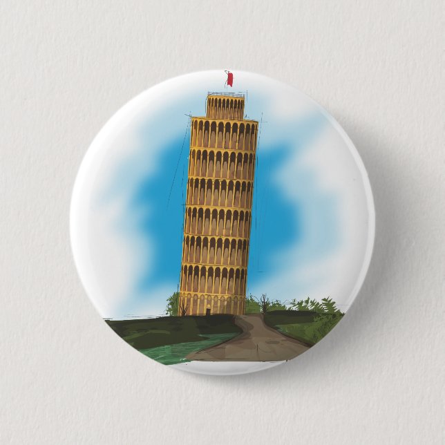 Leaning Tower of Pisa 2 Inch Round Button (Front)