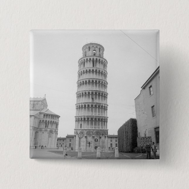 Leaning Tower of Pisa 2 Inch Square Button (Front)