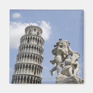 Leaning Tower of Pisa and Statue, Italy Magnet