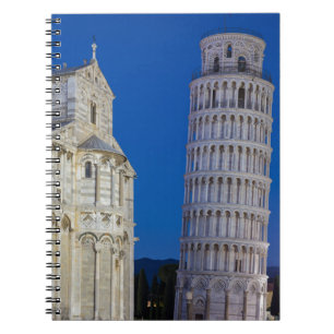 Leaning Tower of Pisa at night Notebook