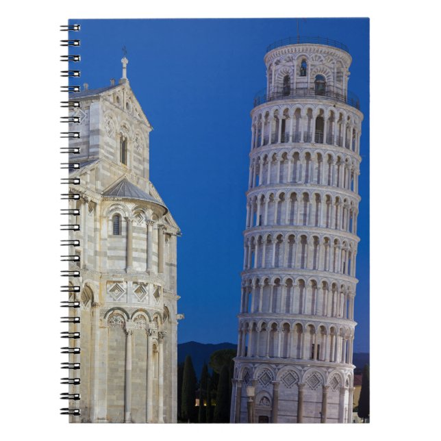 Leaning Tower of Pisa at night Notebook (Front)