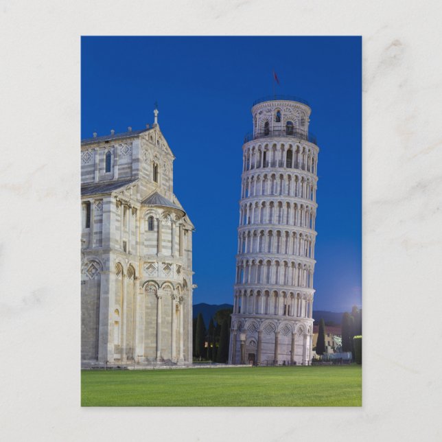 Leaning Tower of Pisa at night Postcard (Front)
