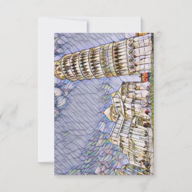 Leaning Tower of Pisa by Mirsat Karabel Invitation (Front)