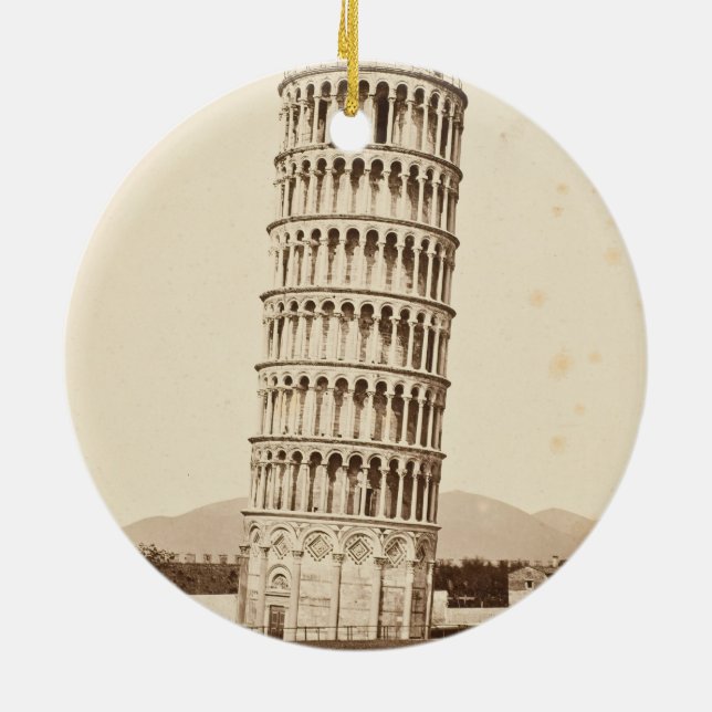 Leaning Tower of Pisa Ceramic Ornament (Back)